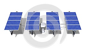 One articulated solar panel module at midday