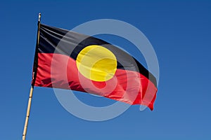 One big Australian Aboriginal Flag