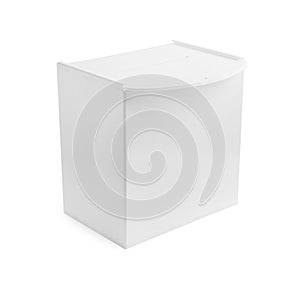 One ballot box isolated on white. Election time