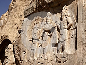 One of bas-reliefs Tage-Bostan Iran/Kermanshah