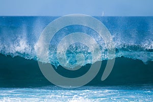 One beautiful and blue wave broking - sea or ocean beach - surfing time lifestyle