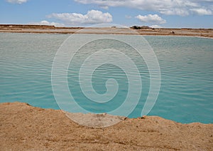 One of the beautiful salt pools around the Siwa Oasis in Egypt.