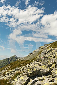 Hiking pathway on Tri Kopy in Rohace Western Tatras in Slovakia