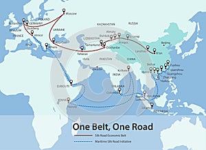 One Belt, One Road, Chinese strategic investment in the 21st century map