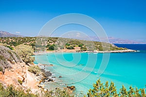 One of the best beaches on Crete, Greece. Voulisma beach near to Agios Nikolaos.