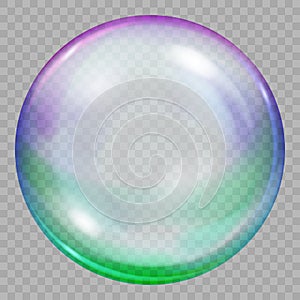 One big multicolored transparent soap bubble