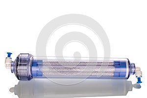 One bioactivator cartridge for standard reverse osmosis water purification systems, isolated on a white background. photo
