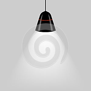 Black ceiling lamp. Vector.