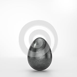 One black Easter egg on white background