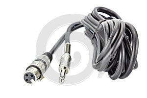 One black microphone cable