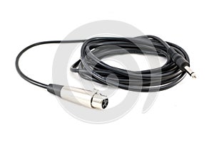 One black microphone cable