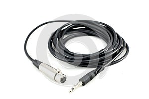 One black microphone cable