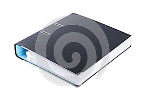 One black office folder isolated on white