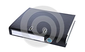 One black office folder isolated on white