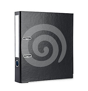 One black office folder isolated on white