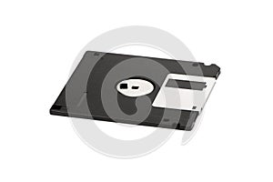 One black and silver floppy disk photo