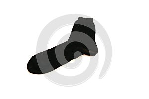 one black sock insulated on a white background