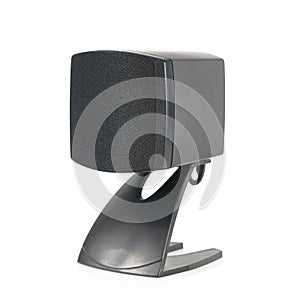 one black speaker isolated on white