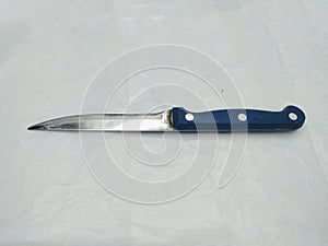 one blade with a blue handle
