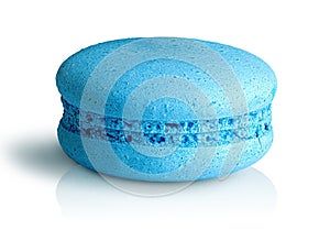 One blue macaroon front view
