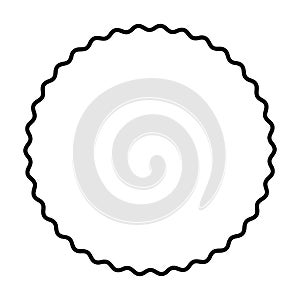 One bold wavy line forming a black circle frame
