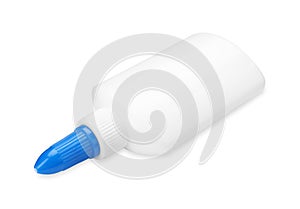 One bottle of glue isolated on white