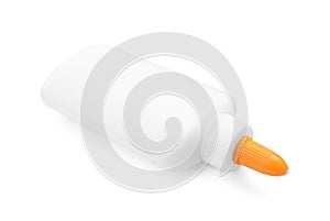 One bottle of glue isolated on white