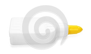 One bottle of glue isolated on white