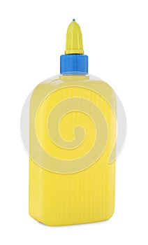 One bottle of glue isolated on white