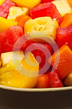 One bowl of Mixed tropical fruit salad