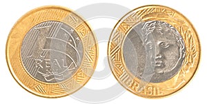 One Brazilian real coin