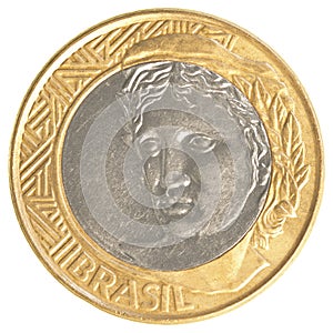 One Brazilian real coin