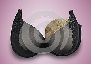 One breast breast cancer concept half empty bra after amputation photo