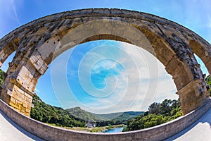 One bridge span is photographed lens Fisheye