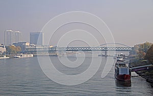 One of bridges over Danube river in Bratislava