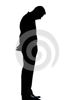 One business man sad lonely silhouette