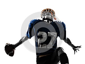 Triumphant american football player man silhouette photo