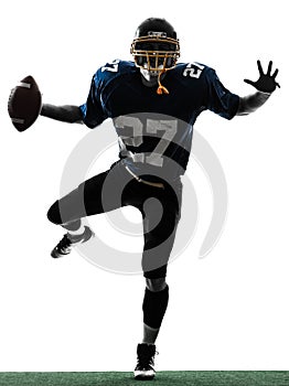 Triumphant american football player man silhouette photo