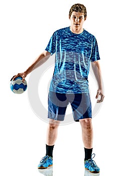 Handball player teenager boy isolated