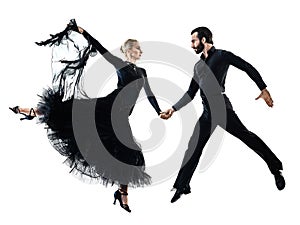 Man woman couple ballroom tango salsa dancer dancing silhouette photo