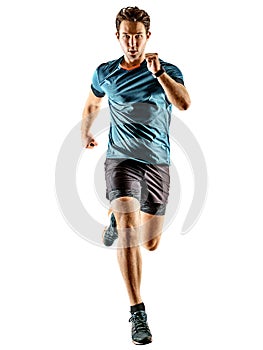 Runner running jogger jogger young man isolated white background