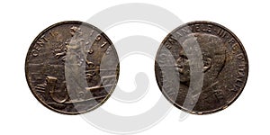 One 1 cent Lire Copper Coin 1913 Prora Vittorio Emanuele III Kingdom of Italy photo