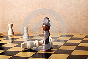 One chess king dominating another