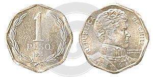 One chilean peso coin
