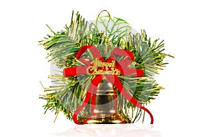 One christmas bell with ornaments