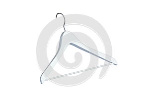 One clothes hanger isolated on white background. Wardrobe accessories.