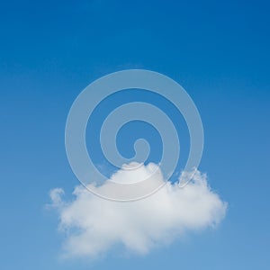 One cloud on clear blue sky