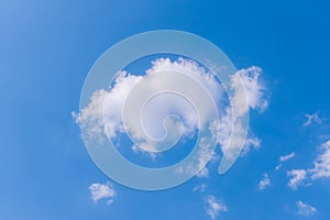 One cloudy sky and blue clear sky clouds background