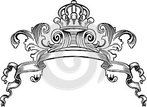 One Color Royal Crown Vintage Banner