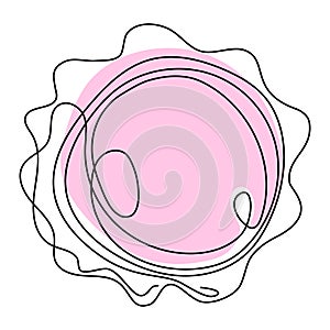 One continuous line drawing of an egg. Line art oocyte. The concept of women's health, ovum donation